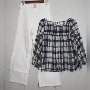 Pistola Wide Leg Jeans & Sheer Lace Top